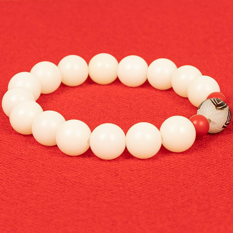 Fortune's Favor Sterling Silver Bracelet with Cinnabar and Jade