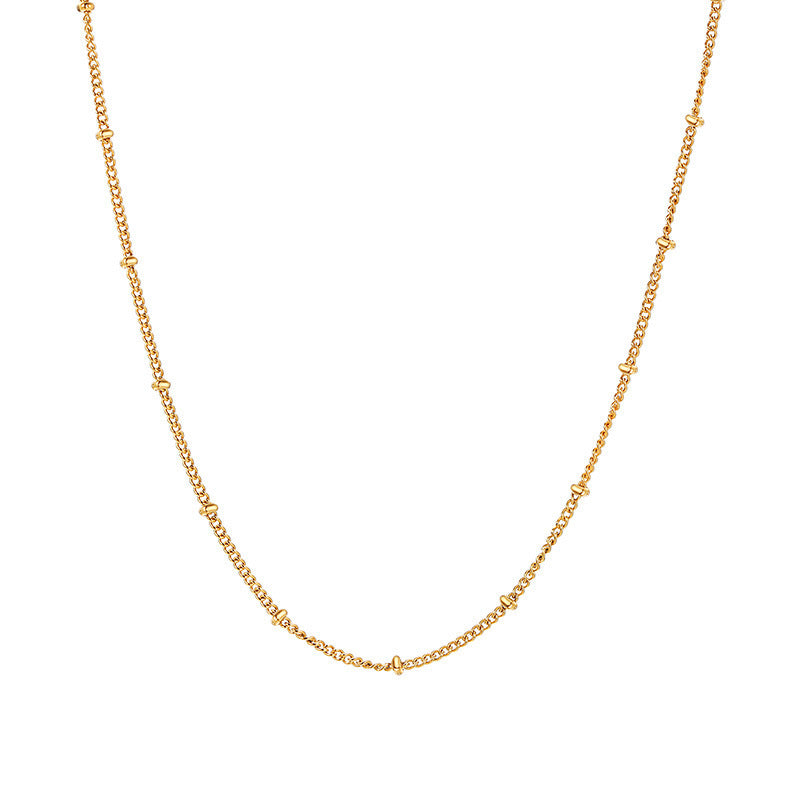 Stainless Steel Bead Chain Necklace Gold Women's 2MM Chain