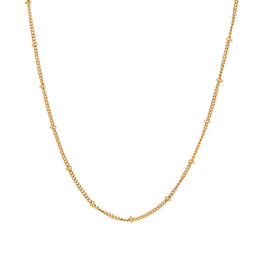 Stainless Steel Bead Chain Necklace Gold Women's 2MM Chain