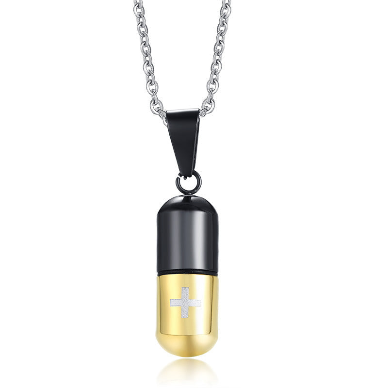 Stainless Steel Pill Perfume Bottle Pendant Necklace Wholesale