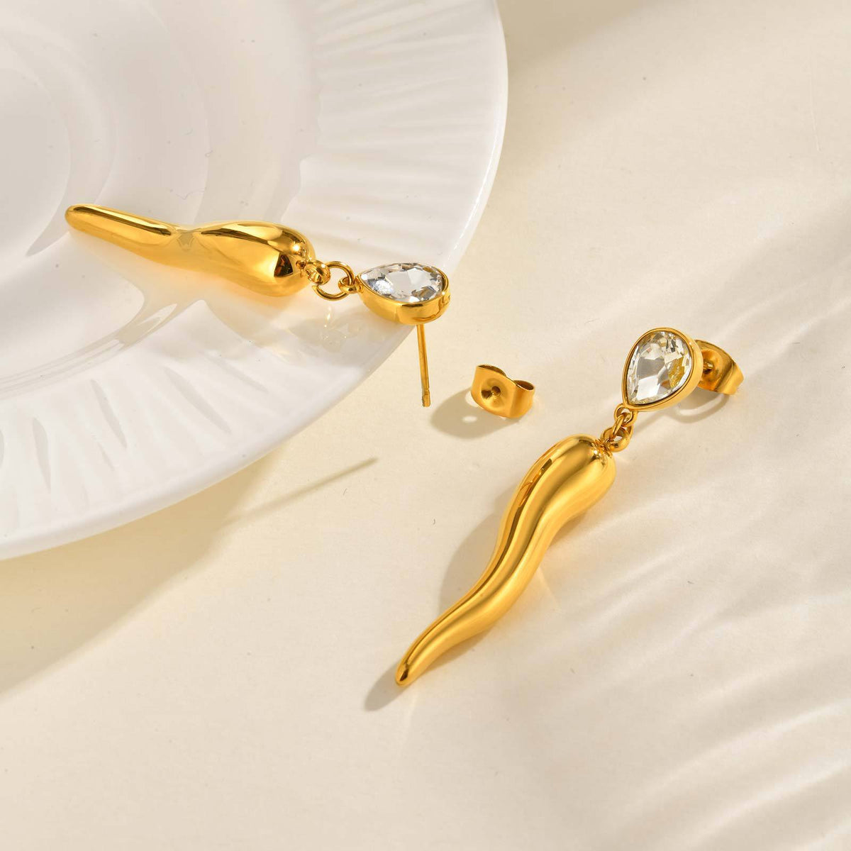 Sculptural Gold-Tone Drop Earrings — 3 Styles