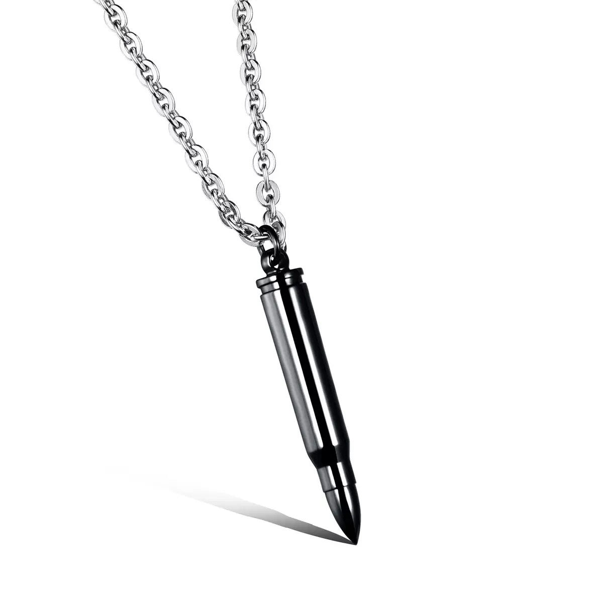 Planderful Stainless Steel Bullet Pendant For Men Personalized Hip Hop Necklace With Domineering Style