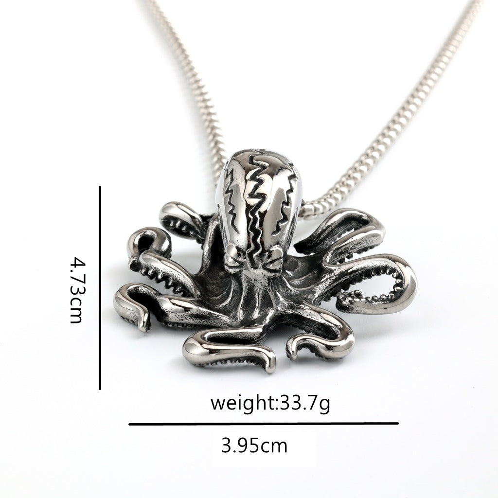 Punk Octopus Stainless Steel Men's Pendant Necklace