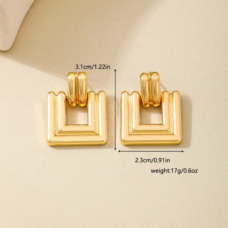 Planderful Vienna Verve Earrings – Elegant Gold Geometric Design