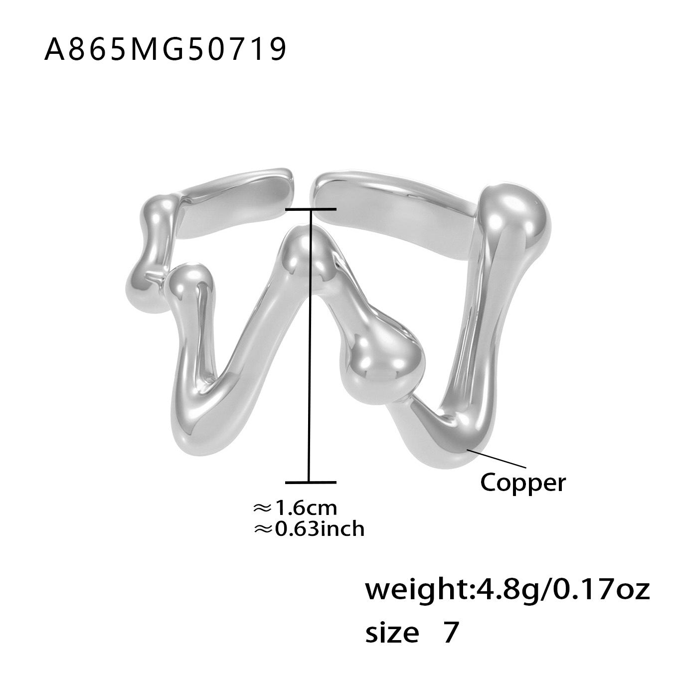 Planderful Open Knuckle Ring Titanium 18K Gold Plated Unisex