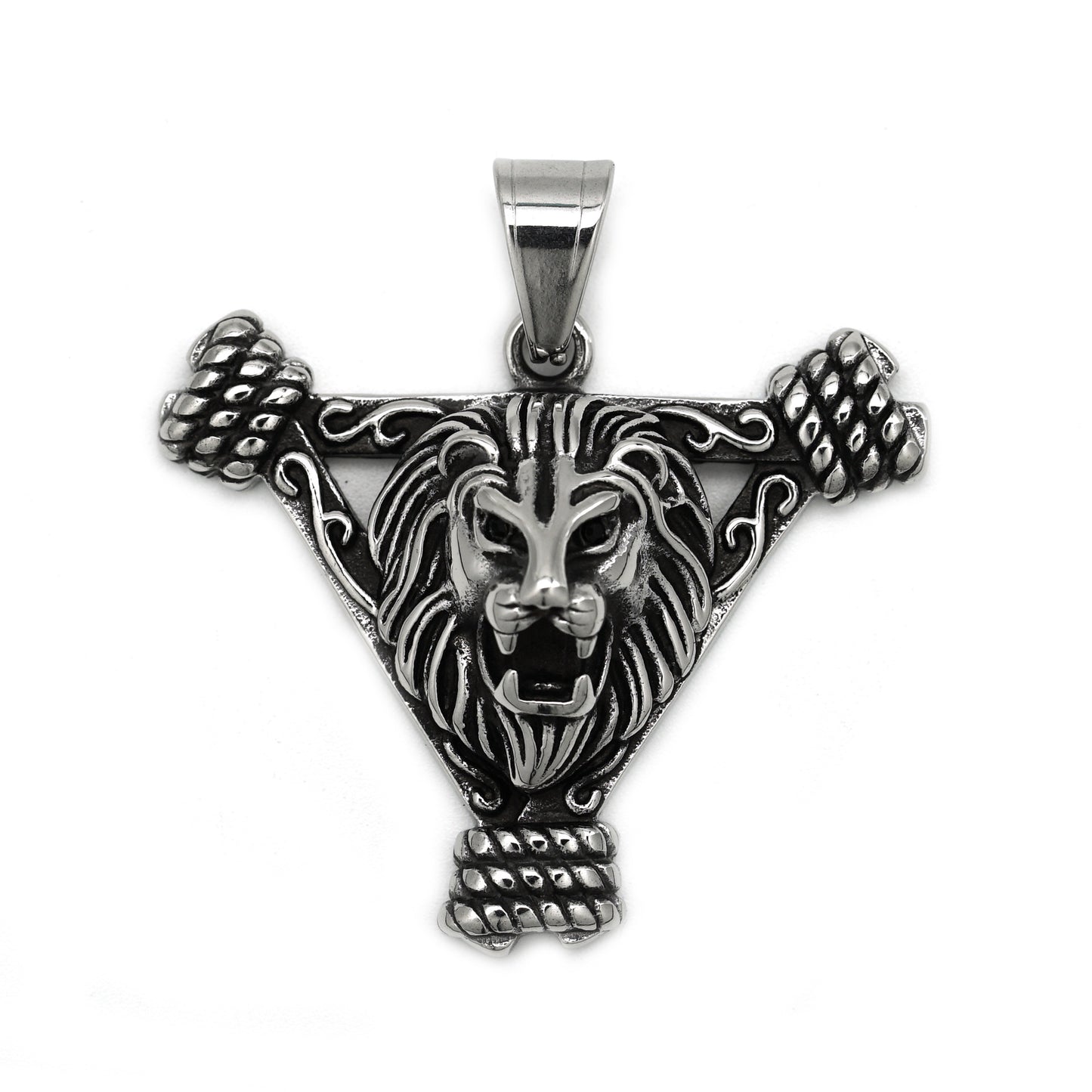 Stainless Steel Necklace - Statement Lion Head Pendant