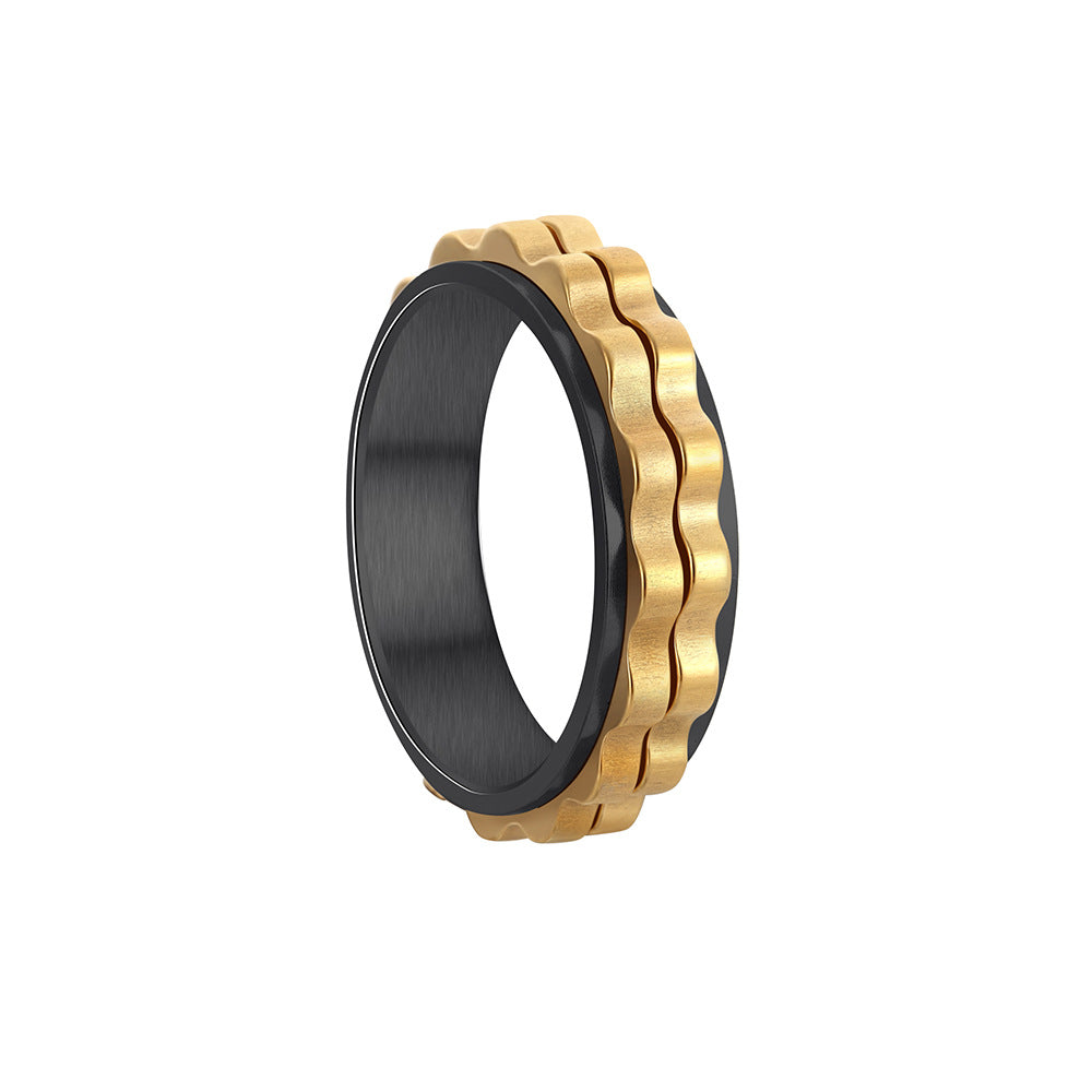 Planderful 6mm Titanium Steel Gear Ring Rotating Pressure Relief For Unisex Hands Everyday Genie