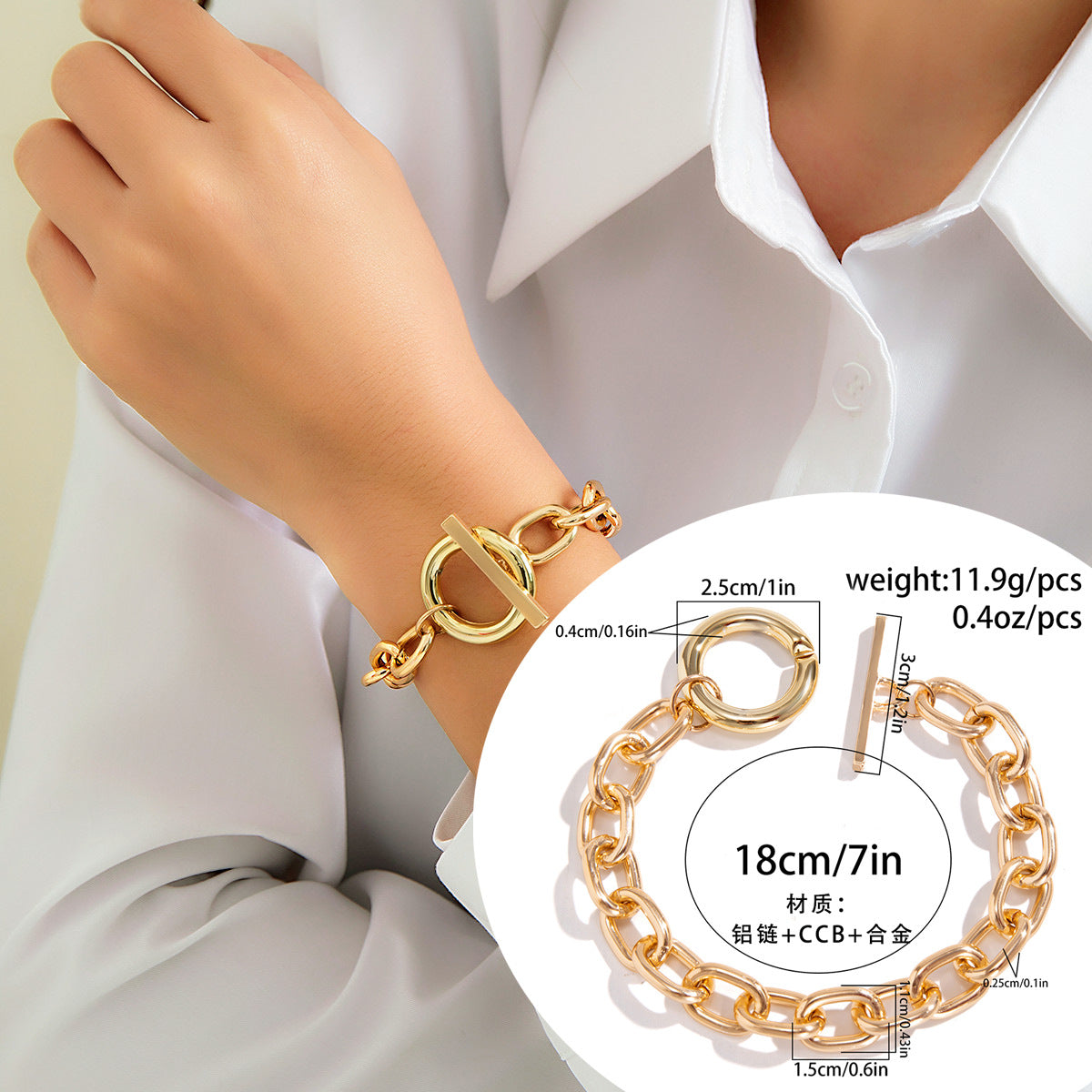 European and American Multilayer Punk Necklace with Niche OT Buckle Pendant