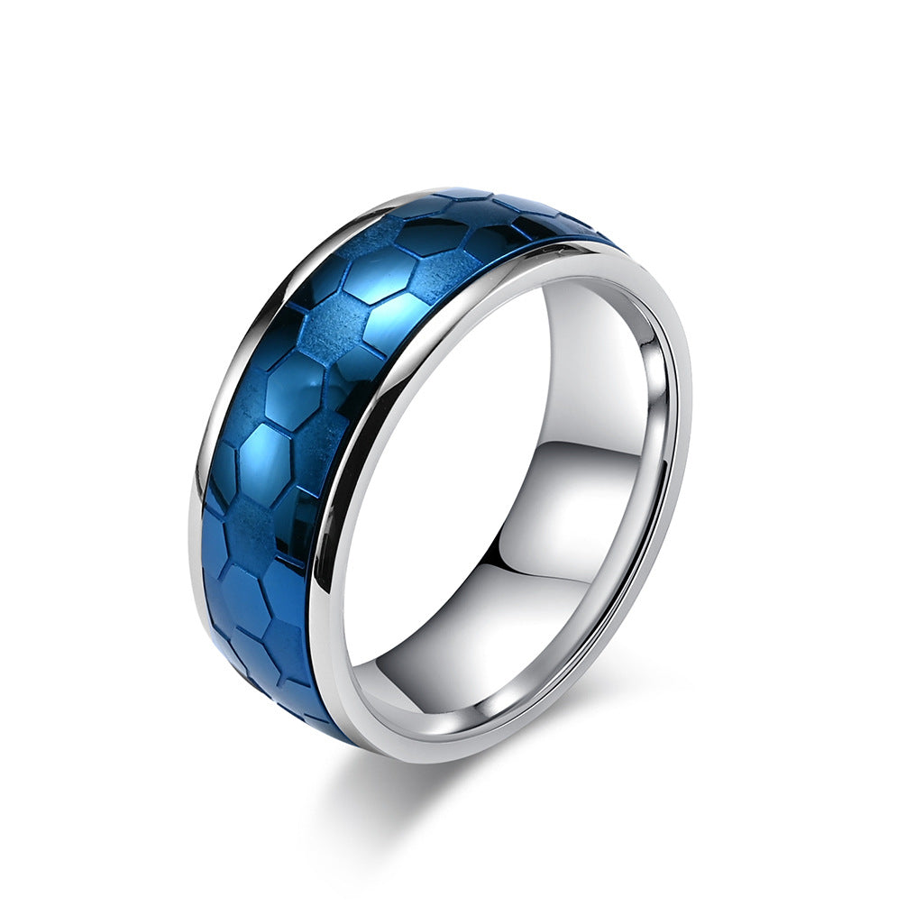 Rotatable Titanium Steel Football Ring for Men Fans