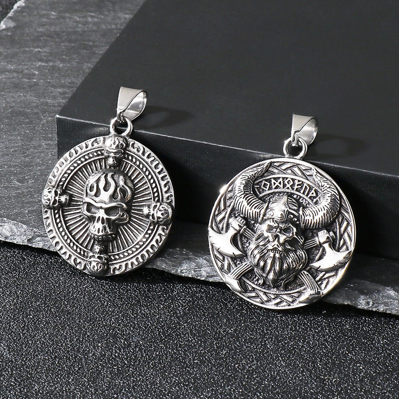 Planderful Day Of Dead Rose Skull Necklace Men Pirate King