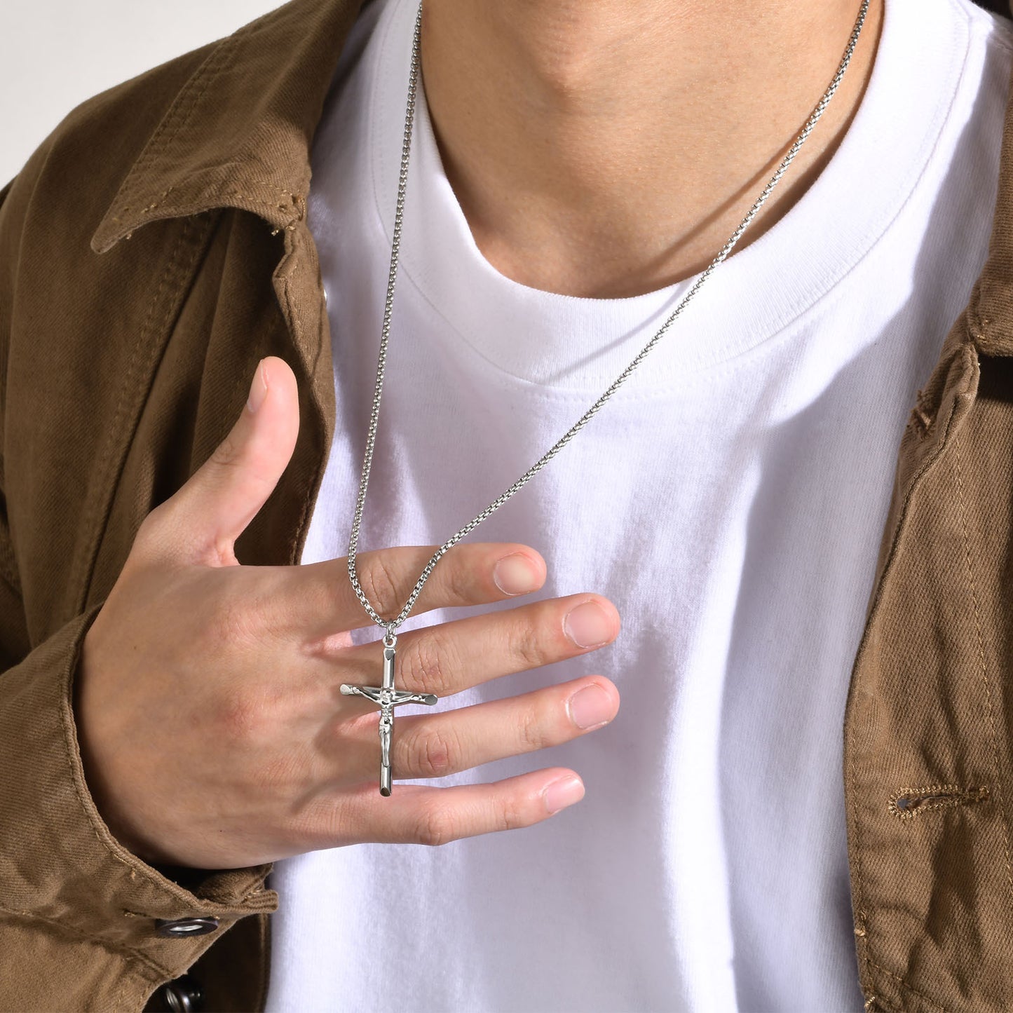 European And American Jewelry Titanium Steel Cross Necklace