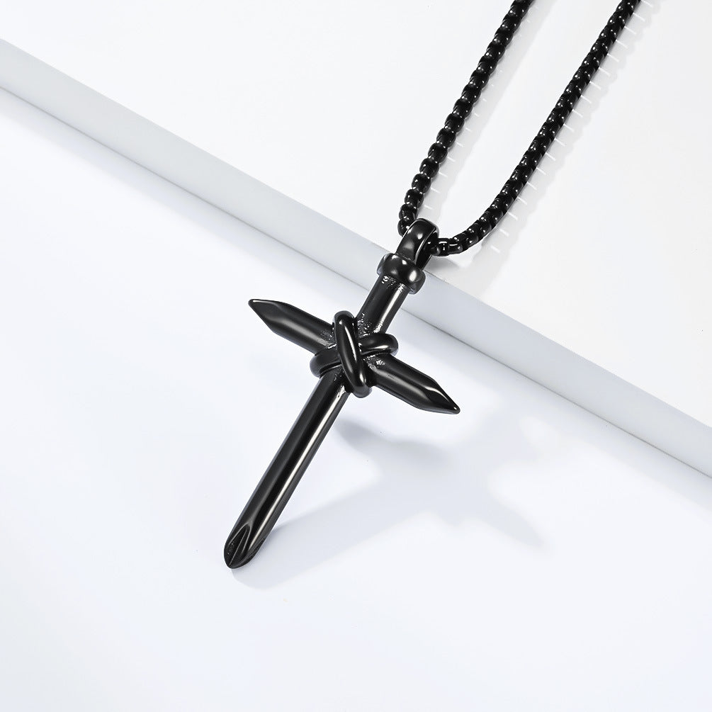 Planderful Everyday Genie Self Defense Necklace Cross Pendant Titanium Steel Unisex Glass Breaker