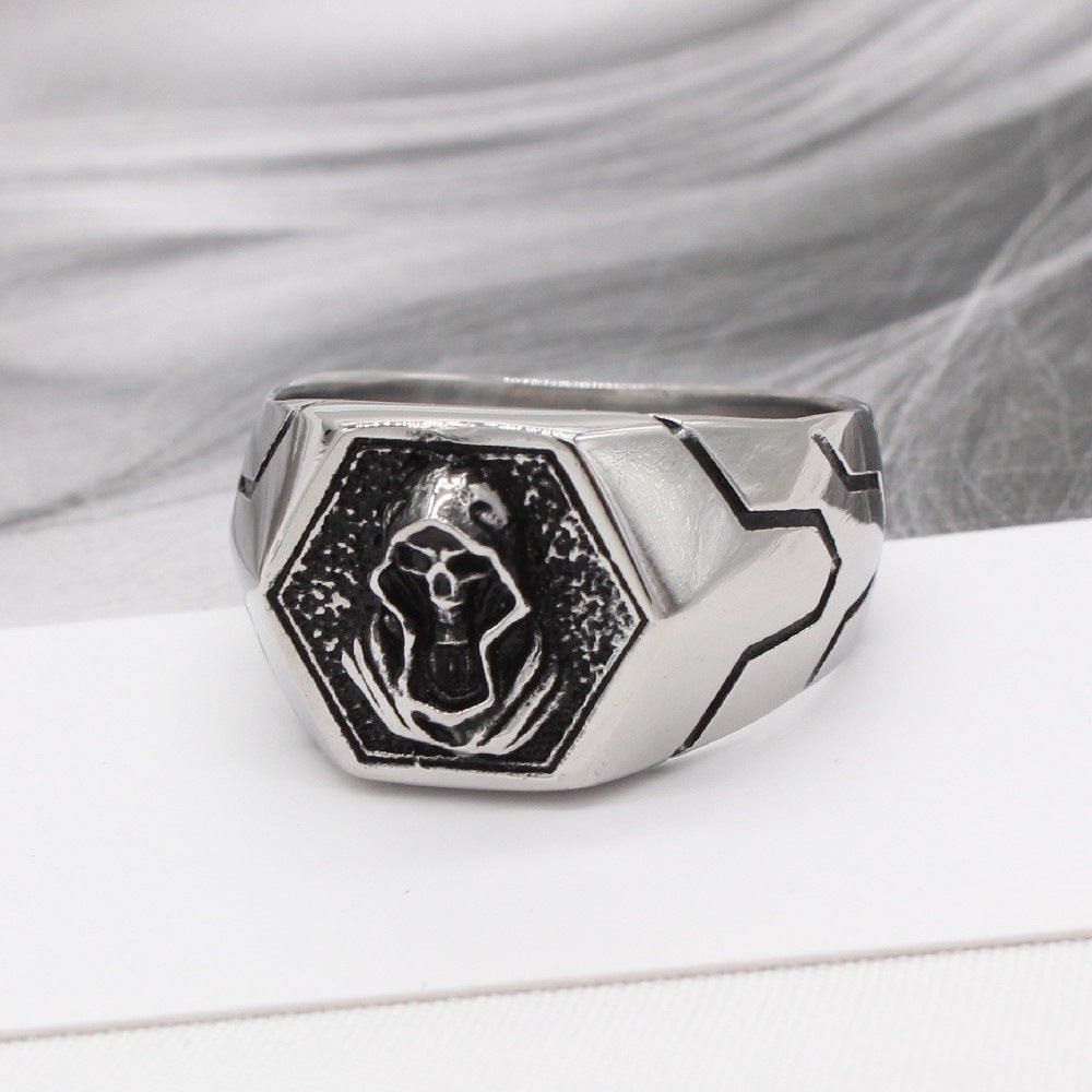 Skull Wizard Titanium Steel Ring