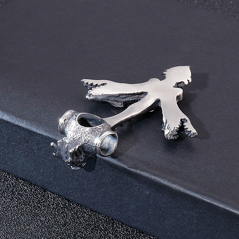 Viking Warrior Titanium Steel Snake Pendant for Men