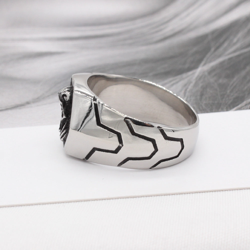 Skull Wizard Titanium Steel Ring