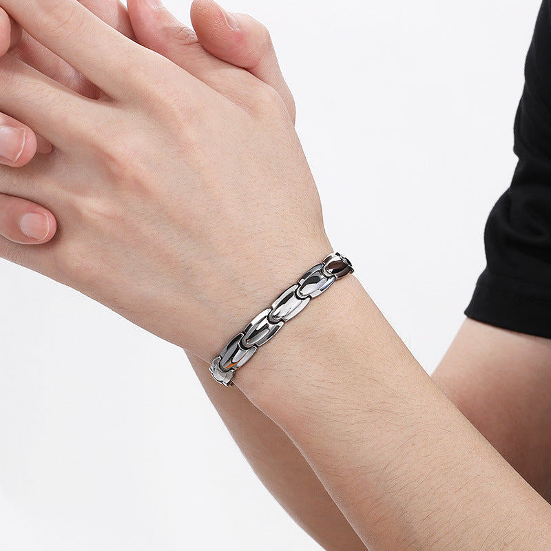 Removable Magnet Stone Bracelet For Men Tungsten Steel