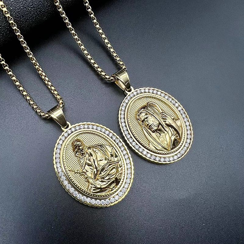 Zircon Necklace – Statement Hip Hop Religious Pendant