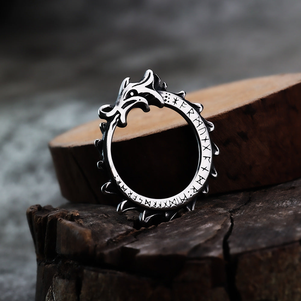 Nordic Retro Stainless Steel Men's Pendant Viking Luna Necklace