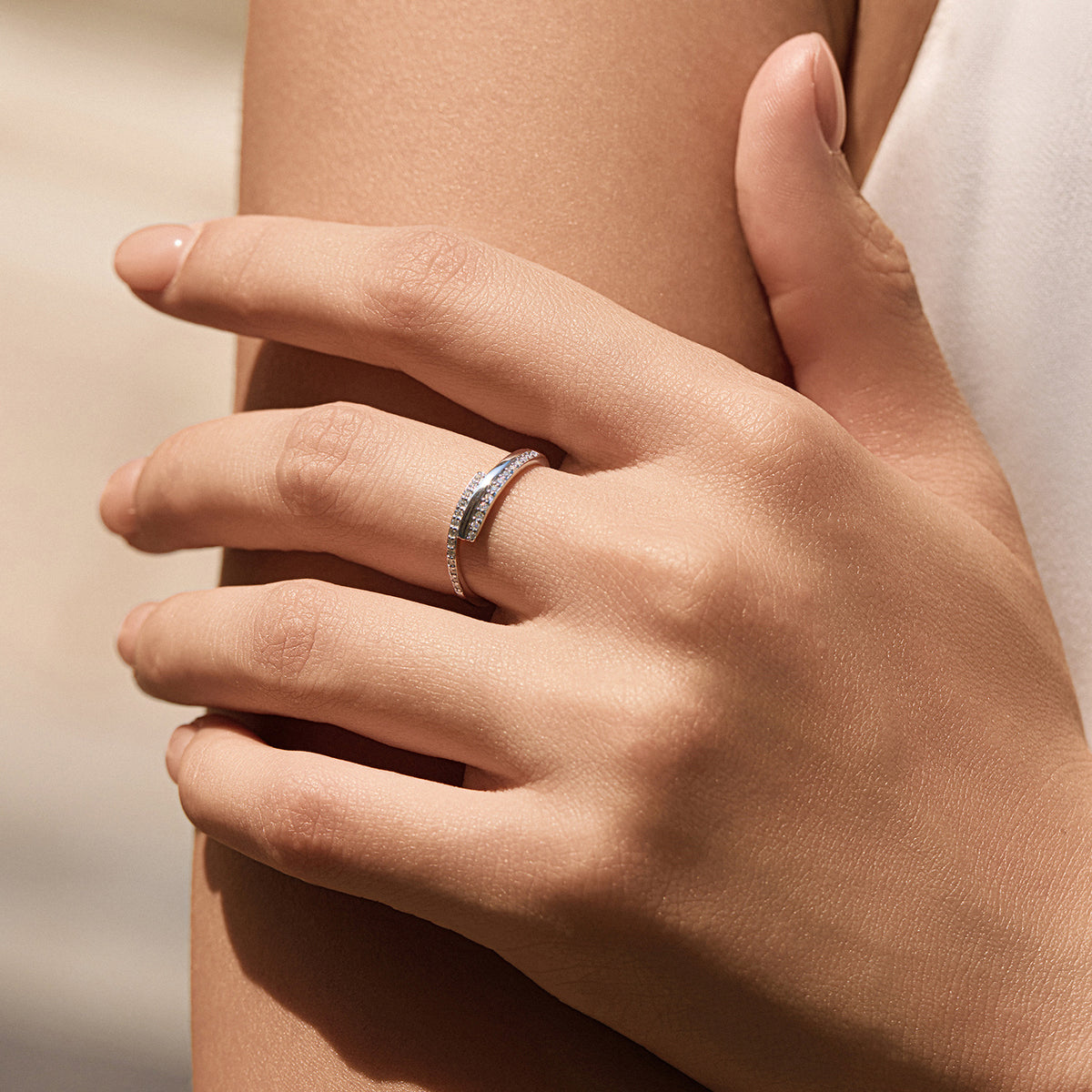 S925 Sterling Silver Double-Row Moissanite Band