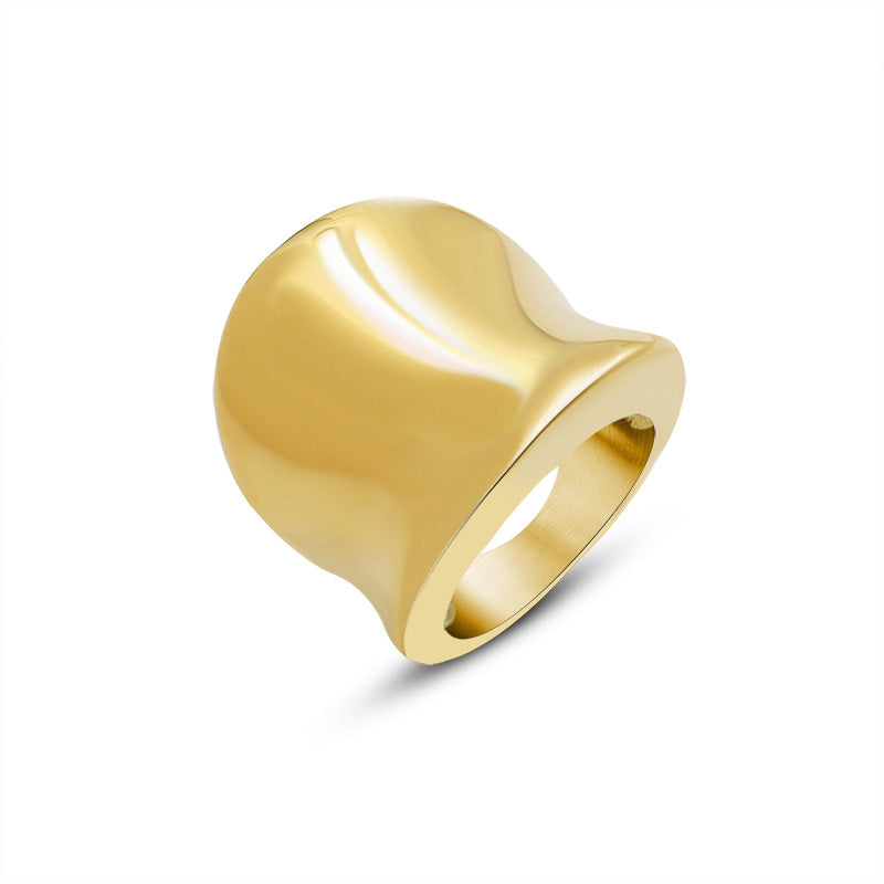 Cold Wind Arc Ring - Titanium Steel Fashion Jewelry