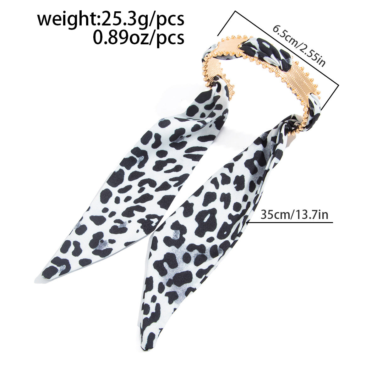 Planderful Collection Vienna Verve Bracelet For Women Hammer Pattern Wide Surface Opening Leopard Print Silk Scarf