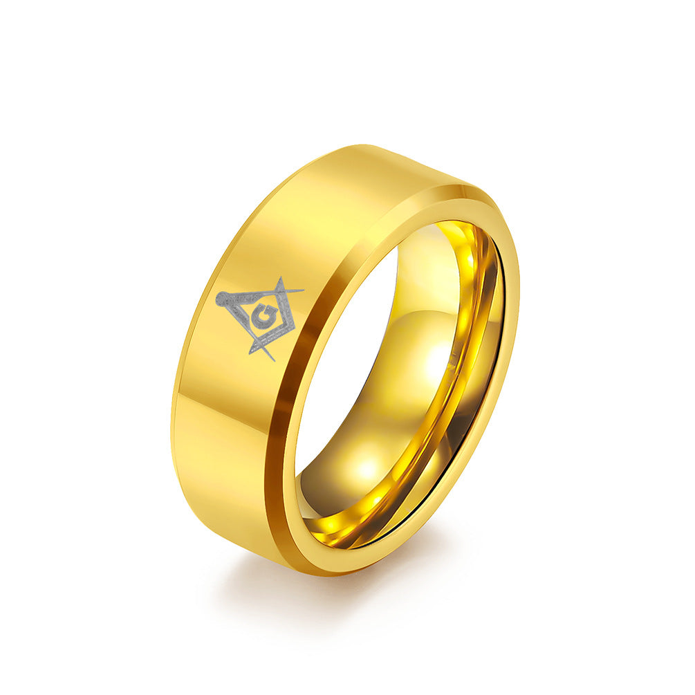 Europe and the United States Hot-Selling Masonic Tungsten Steel Ring for Men