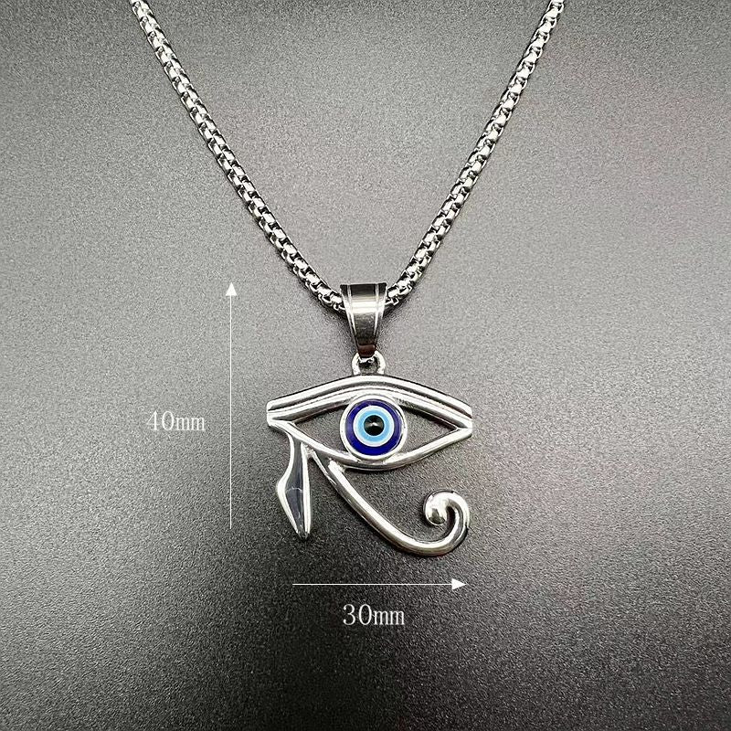 Planderful Horus Eye Pendant Necklace Gold Plated Stainless Steel Everyday Genie Collection Gift For Egyptology Fans