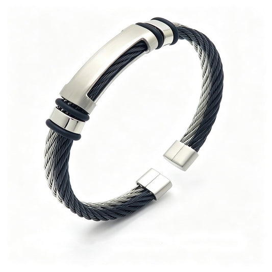 Hip Hop Mixed Color Weiya Wire Steel Wire Titanium Steel Bracelet Sand Surface Bending
