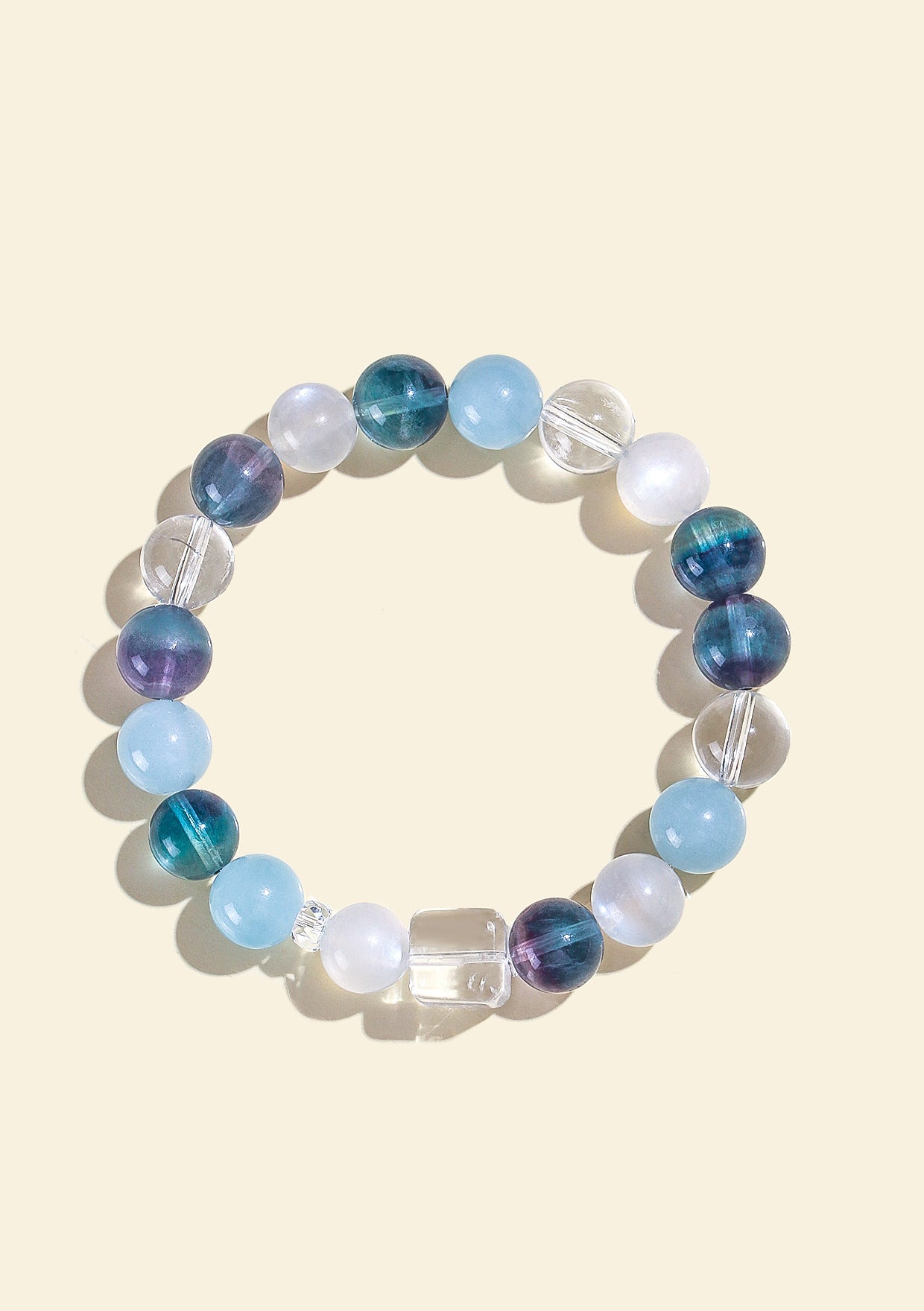 Planderful Fortune's Favor Bracelet – Elegant Natural Aquamarine and Fluorite Design