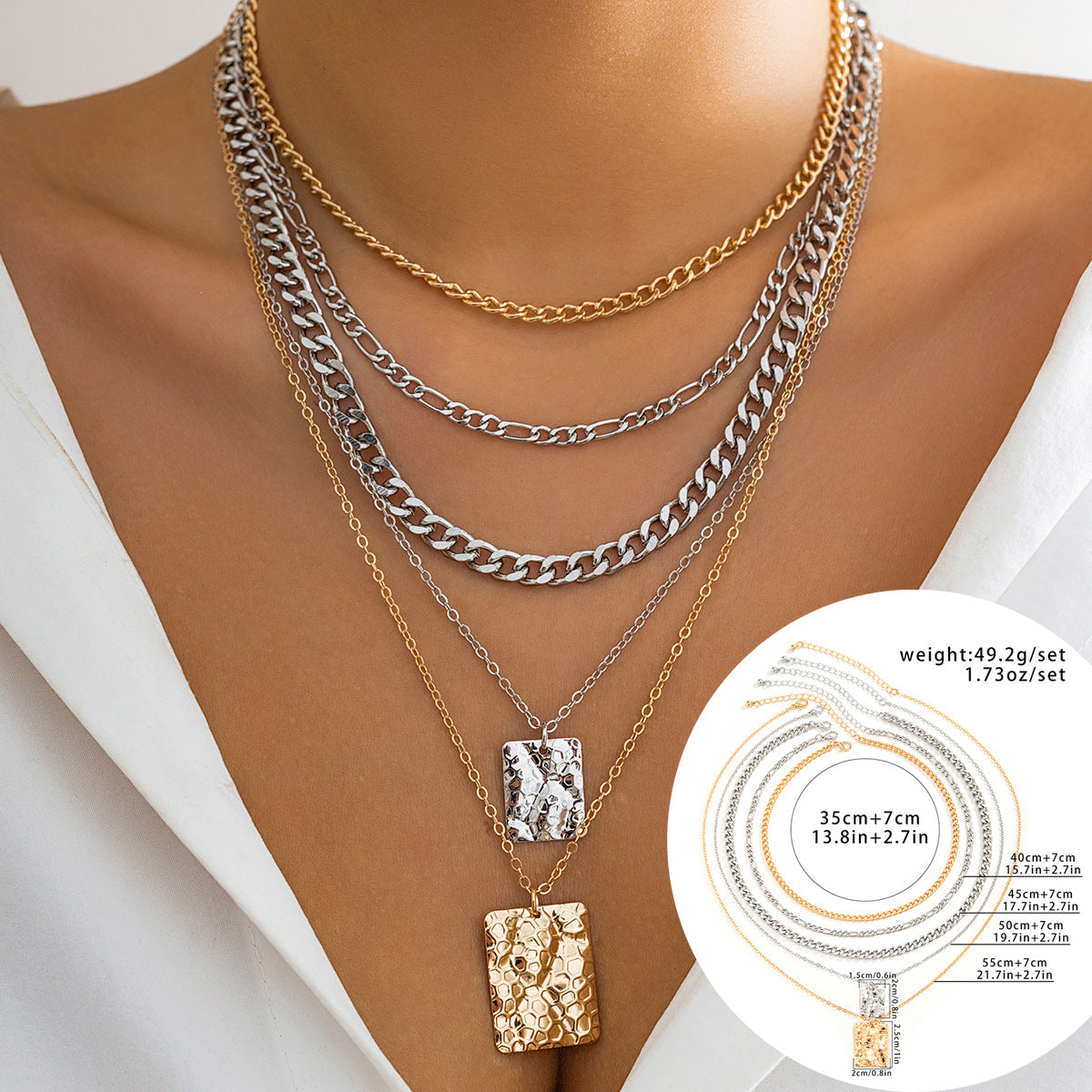 Vienna Verve Collection by Planderful - Stylish Necklace Featuring Snake Skin Design and Geometric Pendant