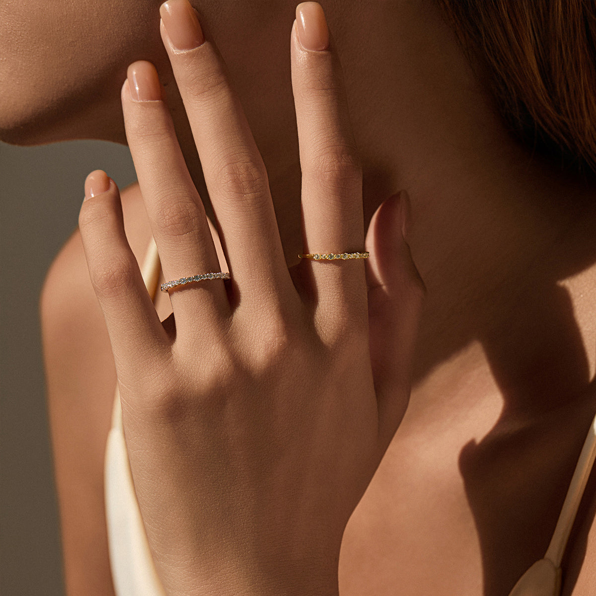 925 Sterling Silver Slim Pavé Zircon Band