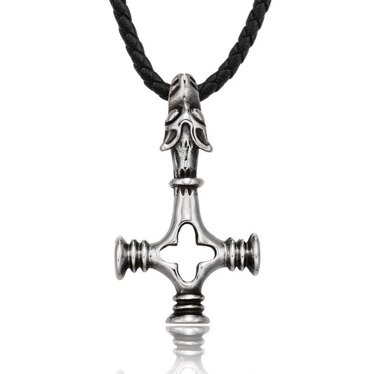 Hollow Cross Pendant – Stainless Steel Dragon Head Pendant Necklace