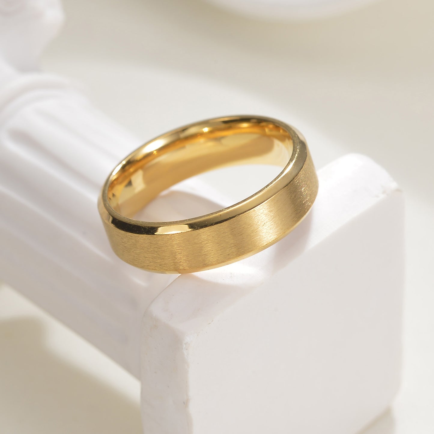 Planderful 6mm Unisex Matte Ring European American Jewelry For Protection And Everyday Wear
