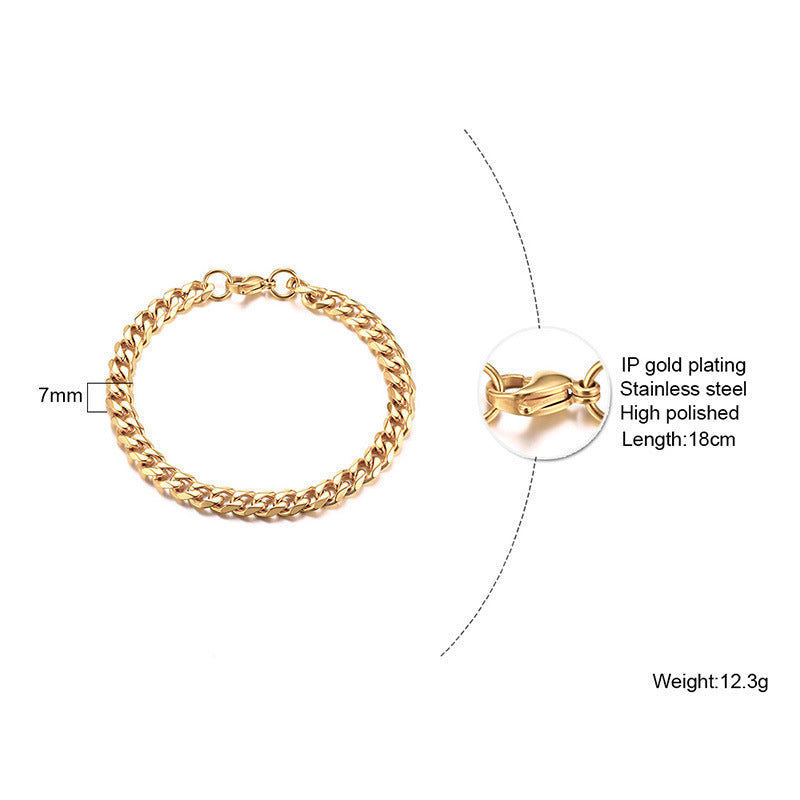 European And American Men's Titanium Steel Simple Bracelet