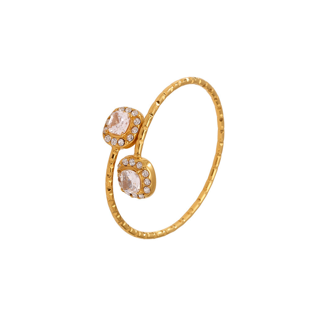 Planderful Zircon Love Square Ring Women Everyday Genie