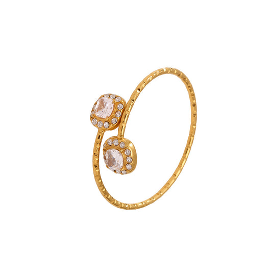 Planderful Zircon Love Square Ring Women Everyday Genie