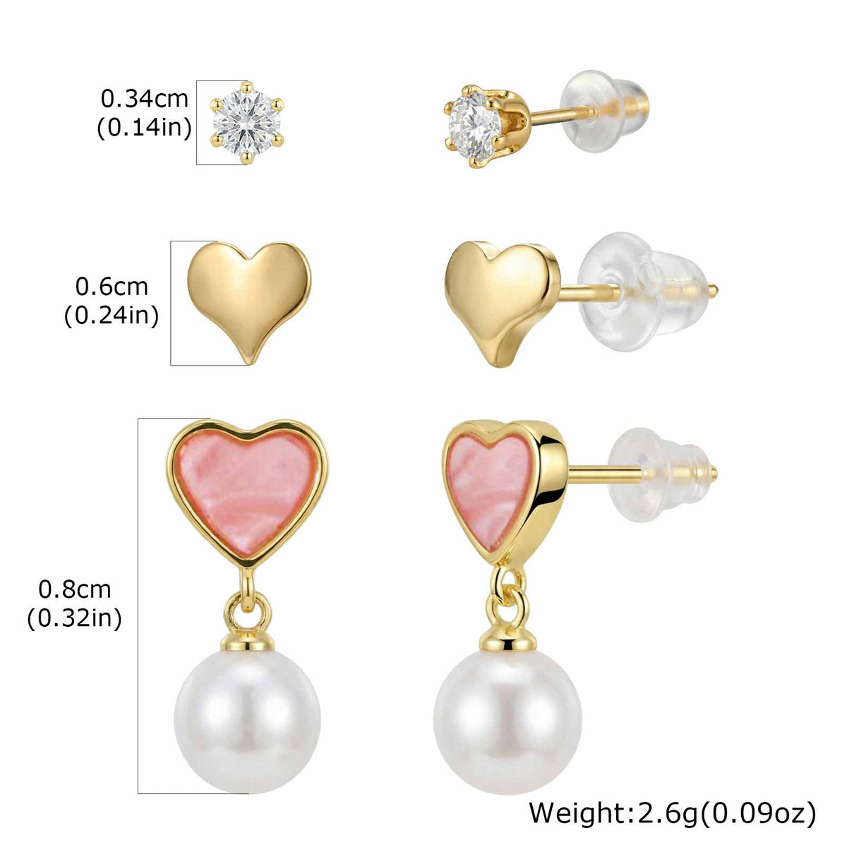 Pearl Heart Earrings