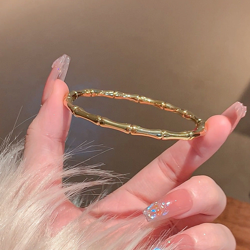 Planderful Jewelry Steel Bracelet Minimalist Design With Gold Accent For Women Everyday Wear