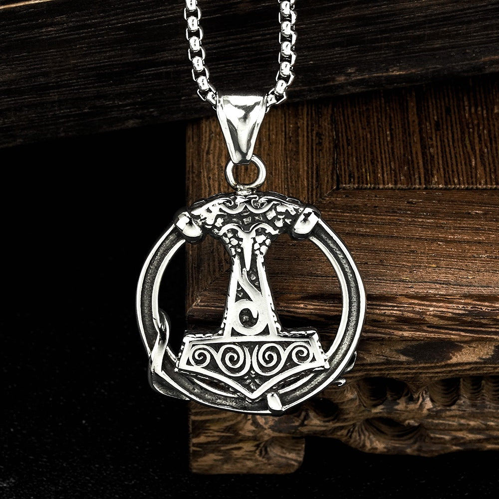 Hip-Hop European American Retro Viking Pendant Necklace for Men