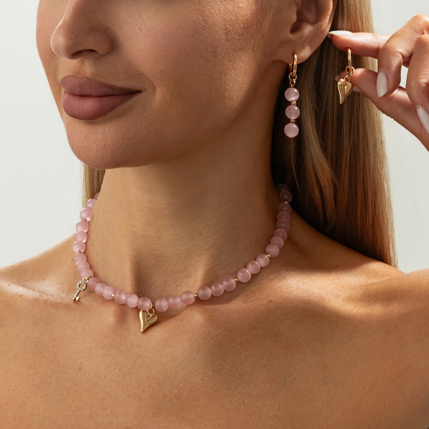 Planderful Vienna Verve Cat Eye Beaded Jewelry Set For Women Fringed Ear Buckle Earrings And Swallow Pendant Necklace