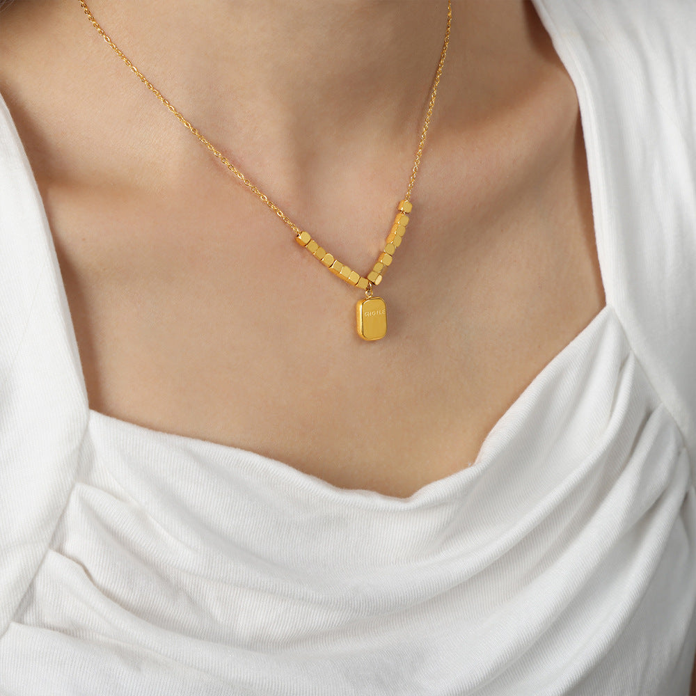 Elegant Titanium Sugar Geometric Necklace for Stylish Women