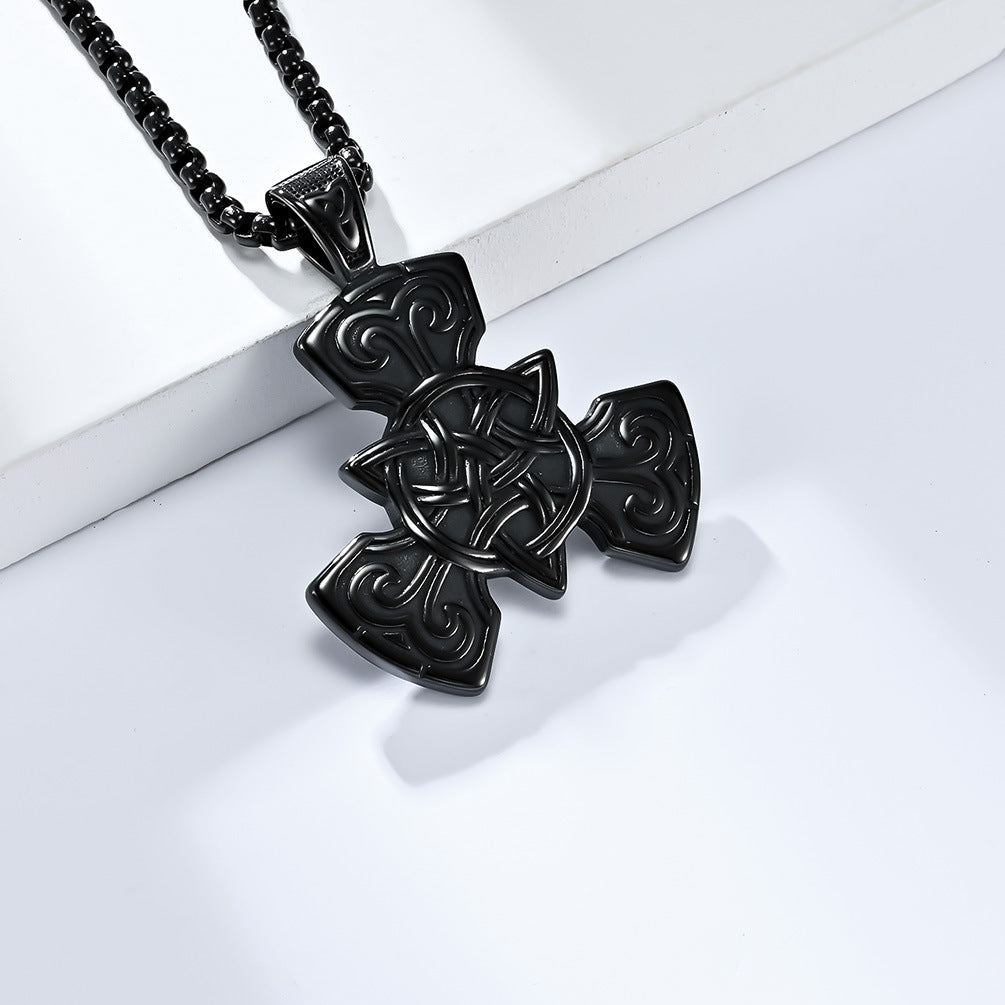 Planderful Viking Pendant Necklace For Men Stainless Steel Celtic Knot Nordic Jewelry