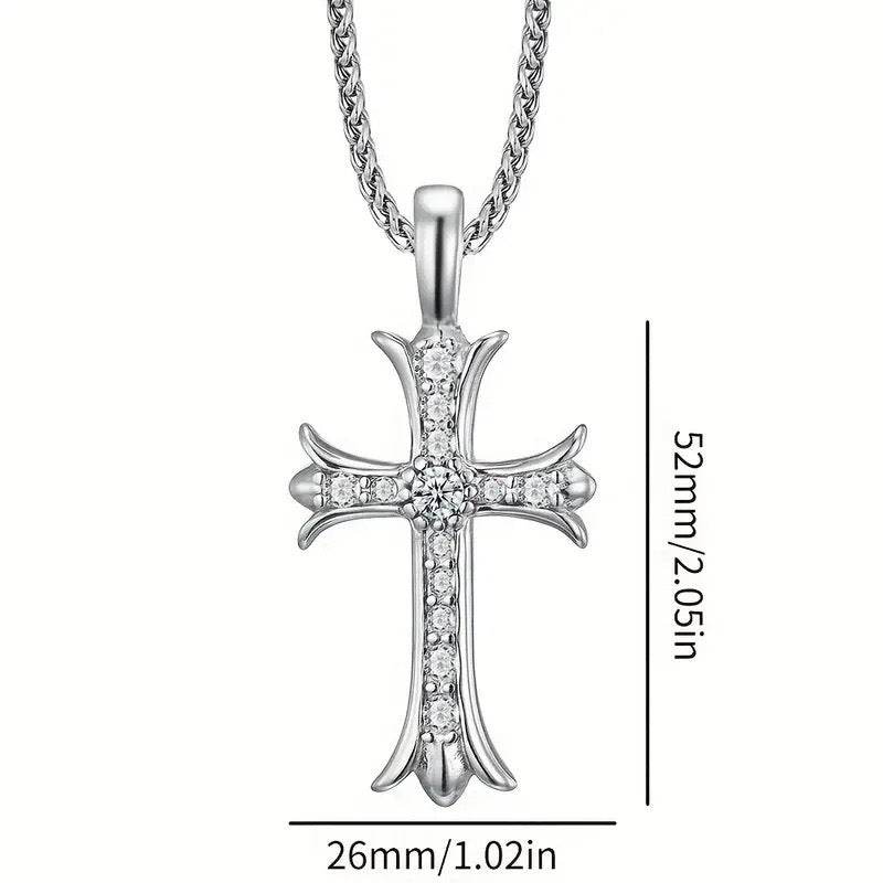 Planderful Everyday Genie Mens Cross Necklace Personalized Steel Hip Hop Fashion Accessory
