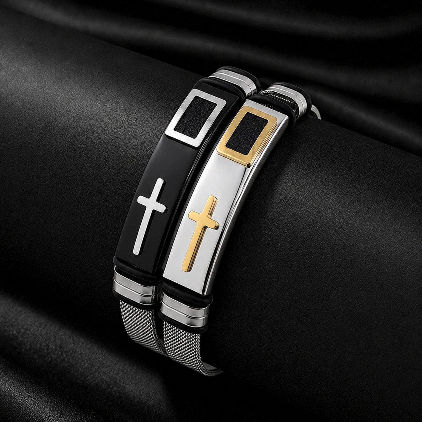 Stainless Steel Cross Bracelet Adjustable Unisex Premium Jewelry By Planderful Everyday Genie For Men And Women