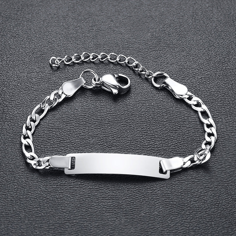 Children's Bracelet Stainless Steel Blank Curved Plate Adjustable Jewelry