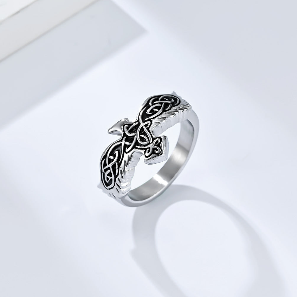 Planderful Celtic Eternal Knot Nordic Eagle Ring Durable Stainless Steel For Men Everyday Genie