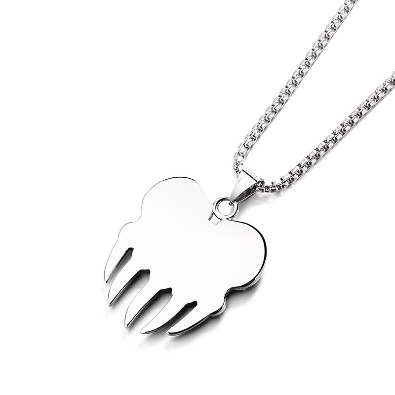Steel Necklace – Statement Viking Bear Claw Pendant For Bold Warriors And Collectors