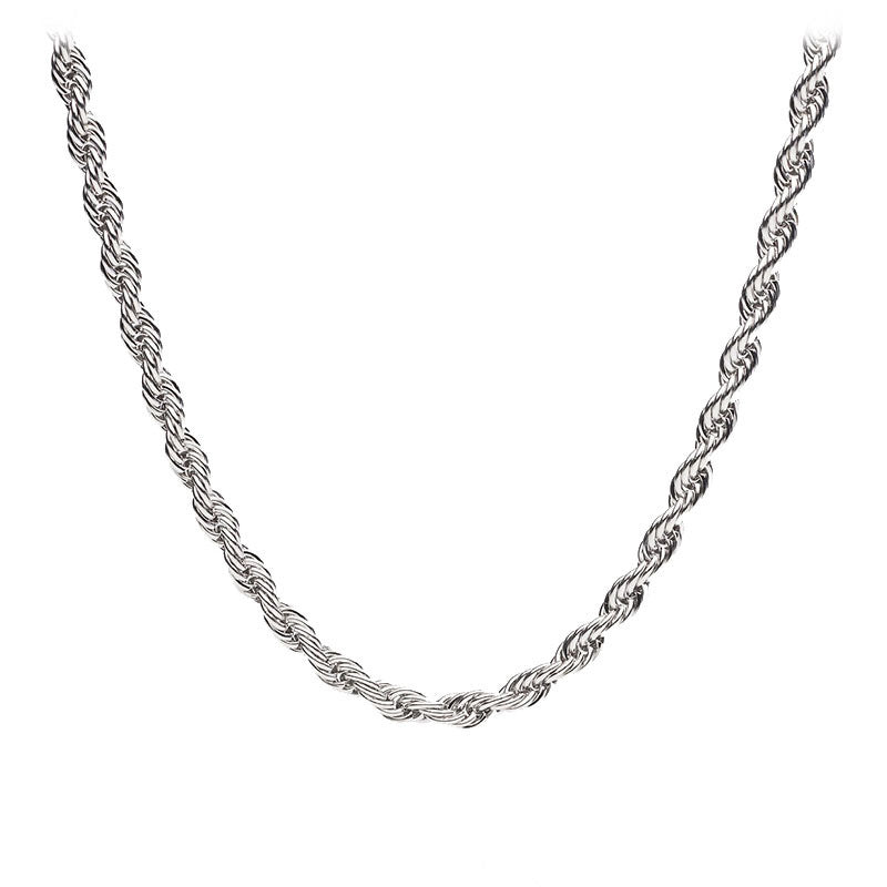 Planderful Jewelry Twist Chain Choker Necklace In Stainless Steel Elegant Minimalist Collar