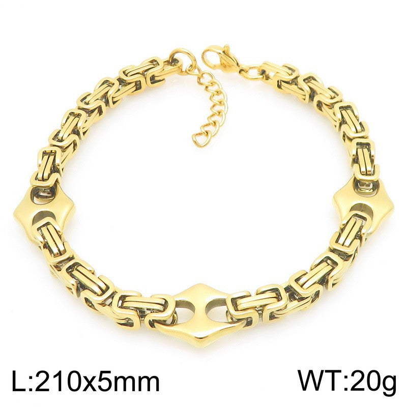 Lip Chain – Byzantine Emperor Chain Layered Pig Nose Titanium Steel Bracelet