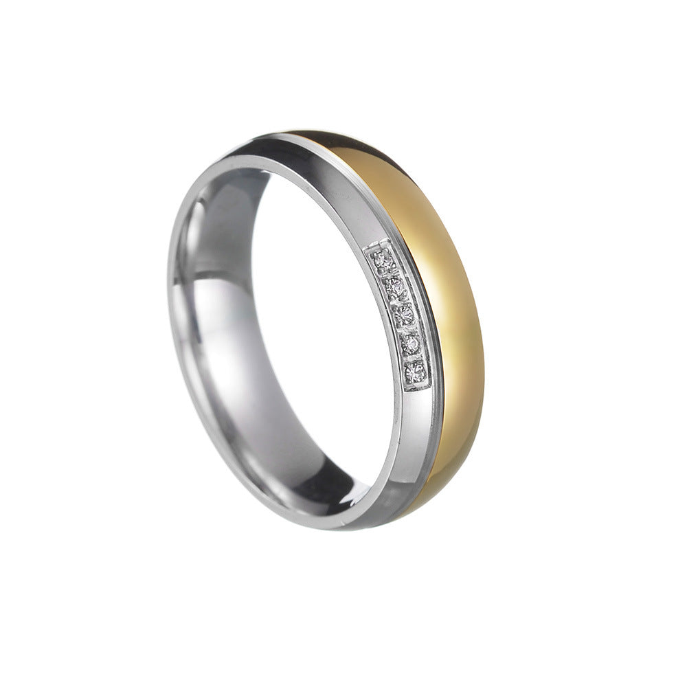 Elegant Greek Style Titanium Steel Unisex Ring Set in Gold - Wholesale Option